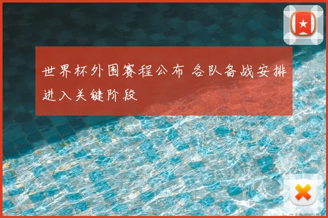 世界杯外围赛程公布 各队备战安排进入关键阶段